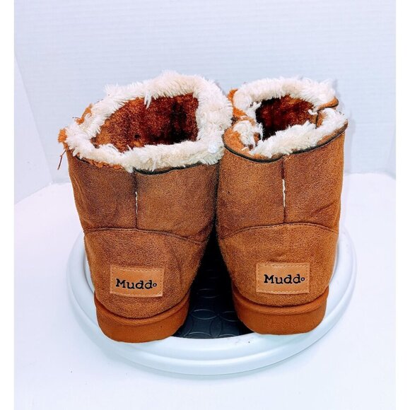Cozy Mudd Womens Size 11 Brown Faux Suede & Sherpa Lined Ankle Boot Slippers - Picture 5 of 7